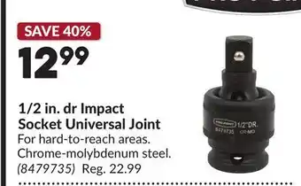 Princess Auto 1/2 in. dr Impact Socket Universal Joint offer
