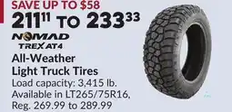 Princess Auto All-Weather Light Truck Tires offer