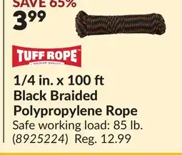 Princess Auto 1/4 in. x 100 Black Braided Polypropylene Rope offer