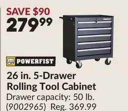 Princess Auto 26 in. 5-Drawer Rolling Tool Cabinet offer