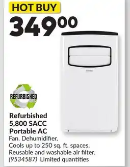 Princess Auto Refurbished 5,800 SACC Portable AC offer