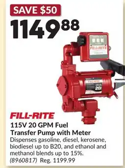 Princess Auto 115V 20 GPM Fuel Transfer Pump with Meter offer