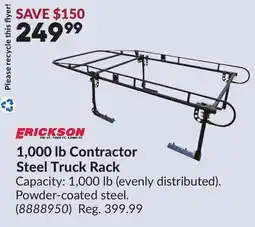 Princess Auto 1,000 lb Contractor Steel Truck Rack offer