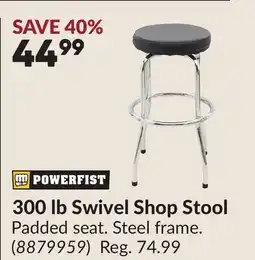 Princess Auto 300 lb Swivel Shop Stool offer