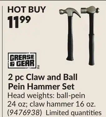 Princess Auto 2 pc Claw and Ball Pein Hammer Set offer
