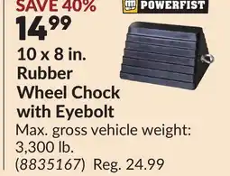 Princess Auto 10 x 8 in. Rubber Wheel Chock with Eyebolt offer