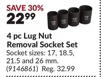 Princess Auto 4 pc Lug Nut Removal Socket Set offer