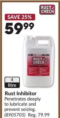 Princess Auto Rust Inhibitor offer