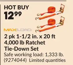Princess Auto 2 pk 1-1/2 in. x 20 4,000 lb Ratchet Tie-Down Set offer