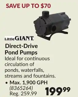 Princess Auto Direct-Drive Pond Pumps Max. 1,900 GPH offer