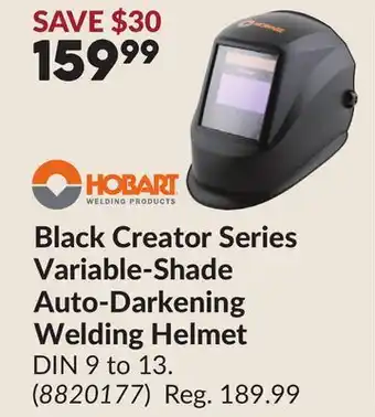 Princess Auto Black Creator Series Variable-Shade Auto-Darkening Welding Helmet offer
