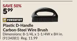 Princess Auto Plastic D-Handle Carbon-Steel Wire Brush offer