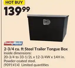 Princess Auto 2-3/4 cu. ft Steel Trailer Tongue Box offer