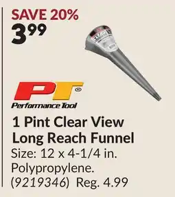 Princess Auto 1 Pint Clear View Long Reach Funnel offer