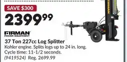 Princess Auto 37 Ton 227cc Log Splitter offer