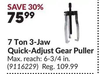 Princess Auto 7 Ton 3-Jaw Quick-Adjust Gear Puller offer
