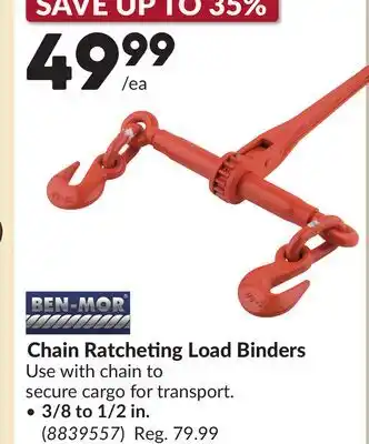 Princess Auto Chain Ratcheting Load Binders offer