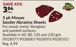 Princess Auto 5 pk Mouse Sander Abrasive Sheets offer