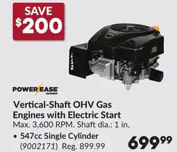 Princess Auto Vertical-ShaftOHV Gas Engines with Electric Start, 547cc Single Cylinder offer
