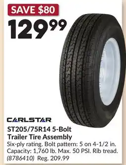 Princess Auto ST205/75R14 5-Bolt Trailer Tire Assembly offer