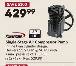 Princess Auto Single-Stage Air Compressor Pump offer