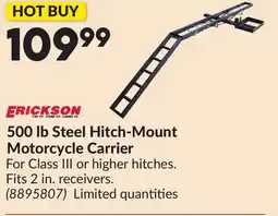 Princess Auto 500 lb Steel Hitch-Mount Motorcycle Carrier offer