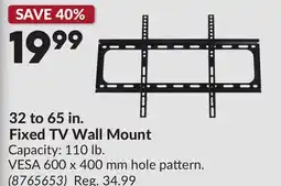 Princess Auto 32 to 65 in. Fixed TV Wall Mount offer