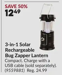 Princess Auto 3-in-1 Solar Rechargeable Bug Zapper Lantern offer