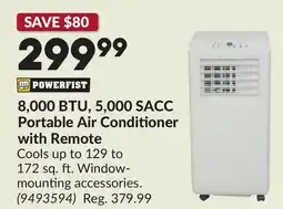 Princess Auto 8,000 BTU, 5,000 SACC Portable Air Conditioner with Remote offer