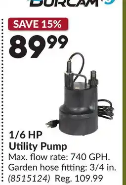 Princess Auto 1/6 HP Utility Pump offer