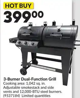 Princess Auto 3-Burner Dual-Function Grill offer
