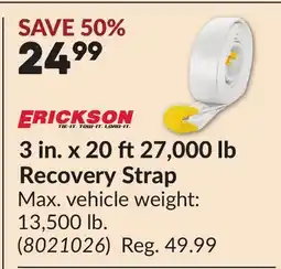 Princess Auto 3 in. x 20 ft27,000 lb Recovery Strap offer