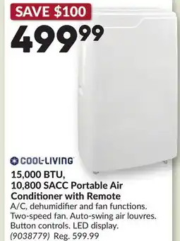 Princess Auto 15,000 BTU, 10,800 SACC Portable Air Conditioner with Remote offer