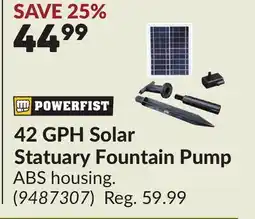 Princess Auto 42 GPH Solar Statuary Fountain Pump offer