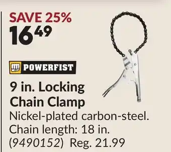 Princess Auto 9 in. Locking Chain Clamp offer