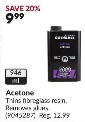 Princess Auto Acetone offer