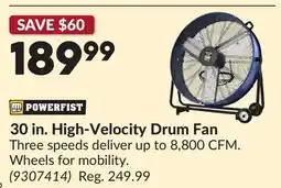Princess Auto 30 in. High-Velocity Drum Fan offer
