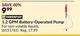 Princess Auto 1.2 GPM Battery-Operated Pump offer