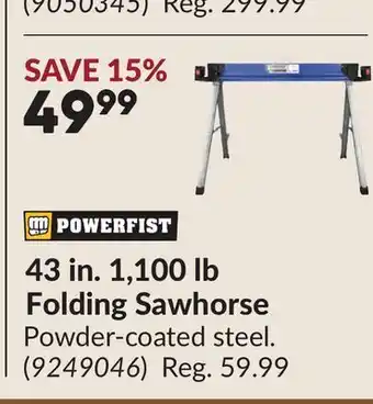 Princess Auto 43 in. 1,100 lb Folding Sawhorse offer