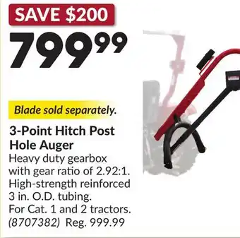 Princess Auto 3-Point Hitch Post Hole Auger offer