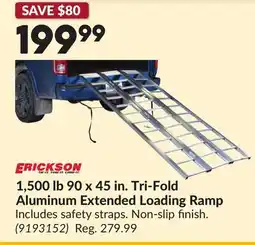 Princess Auto 1,500 lb 90 x 45 in. Tri-Fold Aluminum Extended Loading Ramp offer