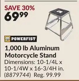 Princess Auto 1,000 lb Aluminum Motorcycle Stand offer