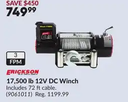 Princess Auto 17,500 lb 12V DC Winch offer