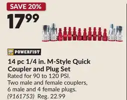 Princess Auto 14 pc 1/4 in. M-Style Quick Coupler and Plug Set offer