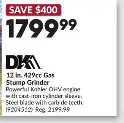 Princess Auto 12 in. 429cc Gas Stump Grinder offer