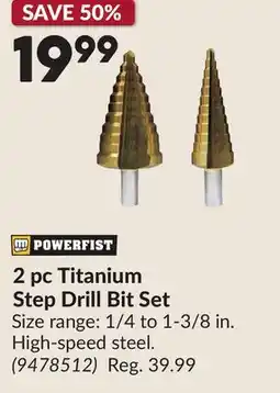 Princess Auto 2 pc Titanium Step Drill Bit Set offer
