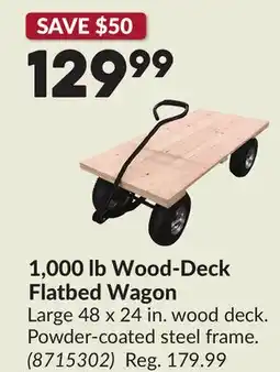 Princess Auto 1,000 lb Wood-Deck Flatbed Wagon offer