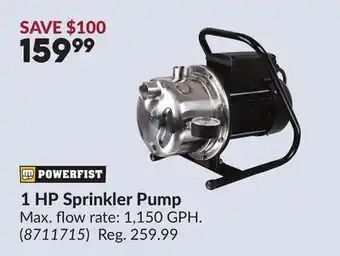 Princess Auto 1 HP Sprinkler Pump offer