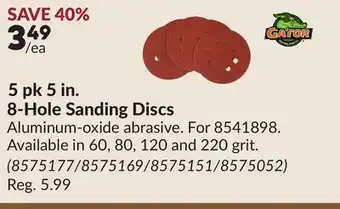 Princess Auto 5 pk 5 in. 8-Hole Sanding Discs offer