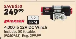 Princess Auto 4,000 lb 12V DC Winch offer